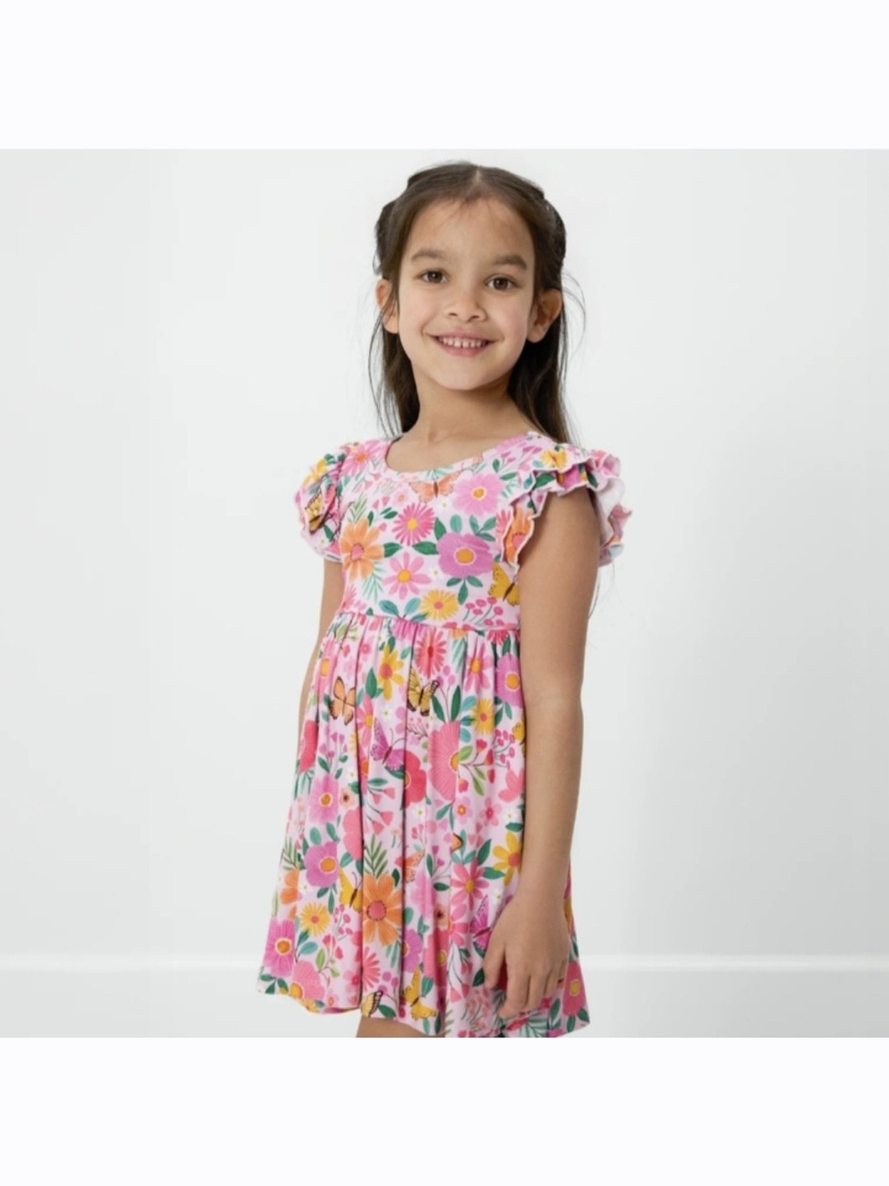 Little Sleepies Butterfly Blooms Flutter Twirl Dress 3T NWT